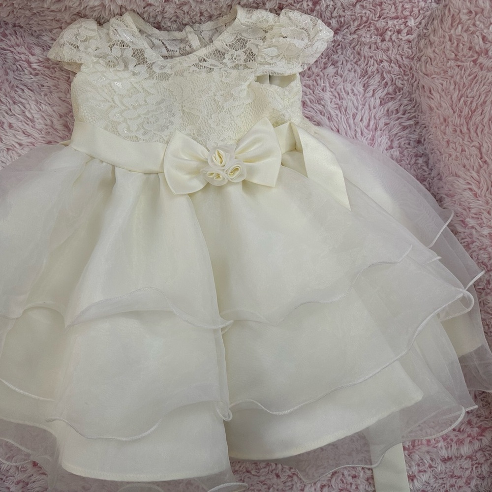 Elegant Ivory Lace Baby Dress